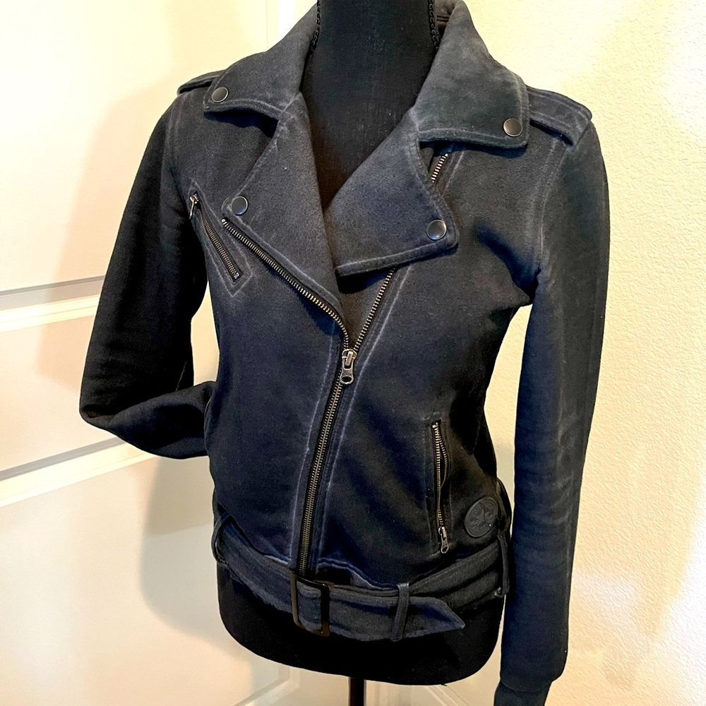 Converse distressed moto style jacket